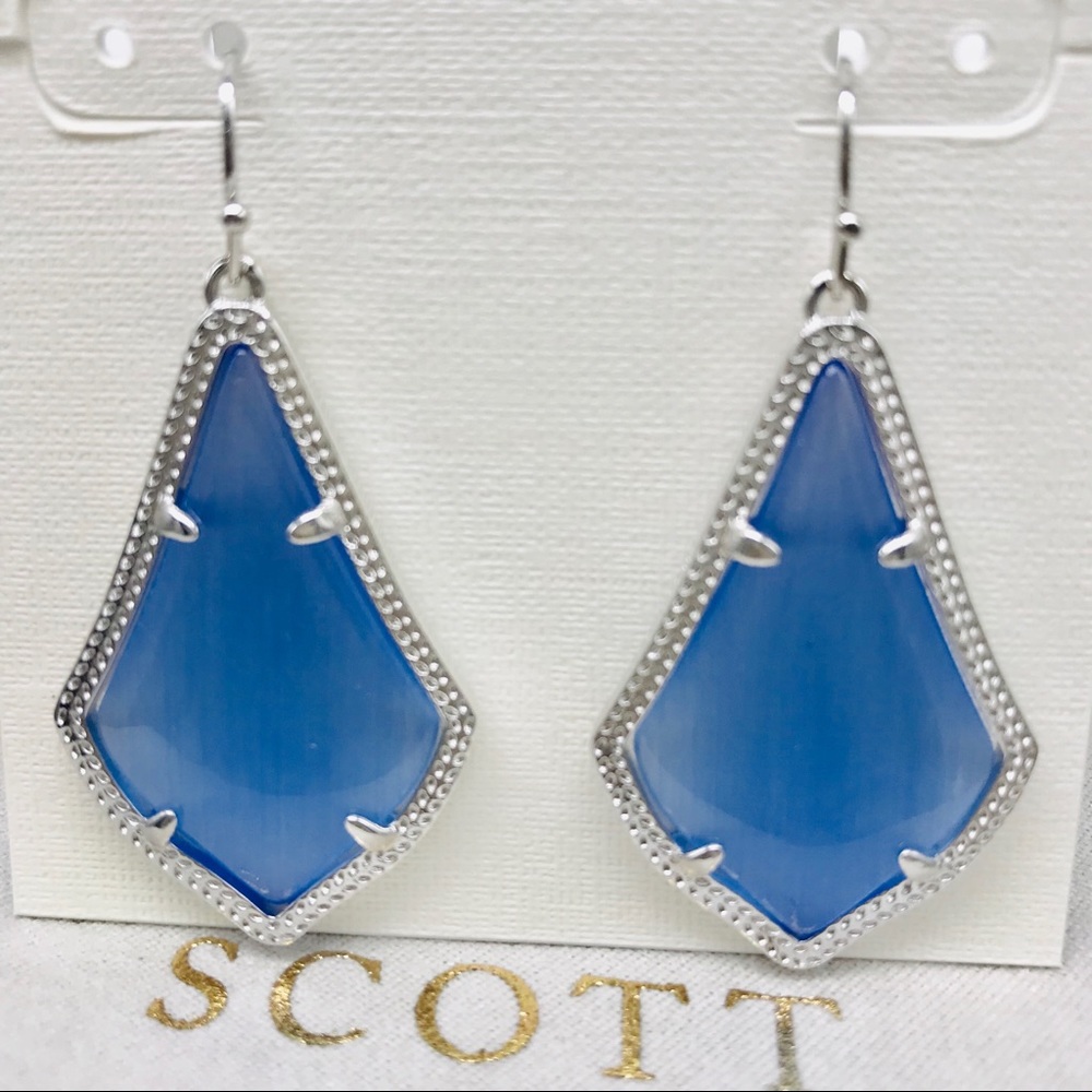 Kendra Scott Alex Periwinkle Silver tone earrings